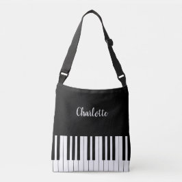 Pianotoetsenbord, zwarte en witte kruisstukzak crossbody tas