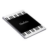 Pianotoetsenbord, zwarte en witte laptop notitieboek (Rechterzijde)