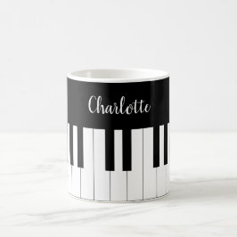 Pianotoetsenbord, zwarte en witte Mok