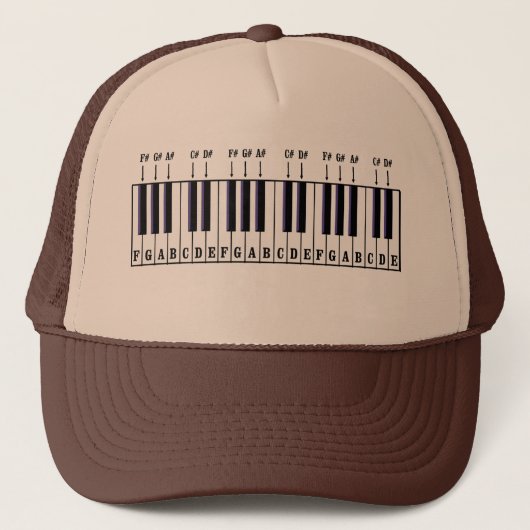 Pianotoetsenborddiagram Trucker Pet (Voorkant)