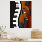 Pianotoetsenborden gebruiken de rand met het Poste Poster (Keuken)