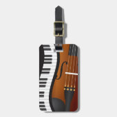 Pianotoetsenborden met lange rand en Violin Bagage Bagagelabel (Voorkant verticaal)