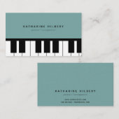 Pianotoetsenborden Minimalistisch blauw Visitekaar Visitekaartje (Voorkant / Achterkant)