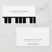 Pianotoetsenborden Minimalistisch Wit Visitekaartj Visitekaartje (Voorkant / Achterkant)
