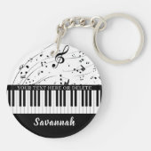 PianotoetsenbordMuzieknoten Aangepaste kleuren Sleutelhanger (Achterkant)