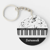PianotoetsenbordMuzieknoten Aangepaste kleuren Sleutelhanger (Voorkant)