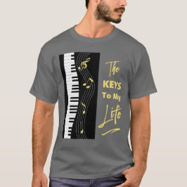 Pianotoetsenbordspelers Vun Muzieknoten Afbeelding T-shirt
