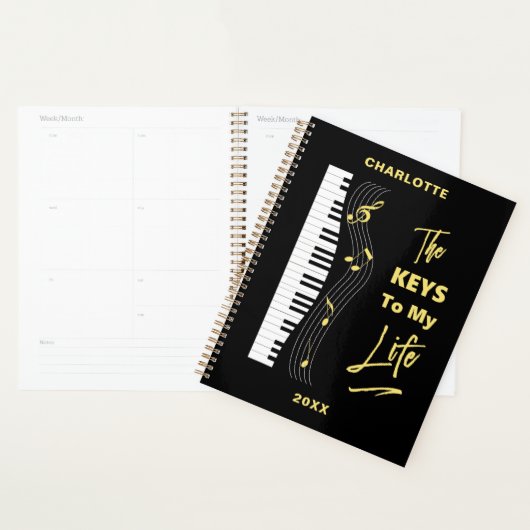 Pianotoetsenbordspelers Vun Muzieknoten Planner (Display)