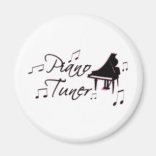 Pianotuner-Muzieknoten met roze pedalen en sierstr Magneet