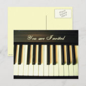 Pianouitnodiging_Briefkaart Uitnodiging Briefkaart (Voorkant / Achterkant)