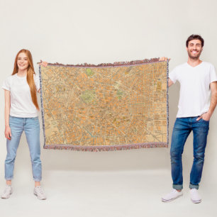 Pianta di Milano - Kaart van Milaan, Italië Deken