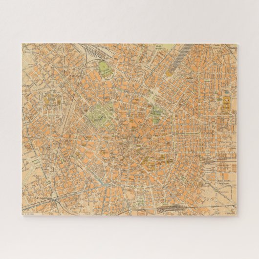Pianta di Milano - Kaart van Milaan, Italië Legpuzzel (Horizontaal)