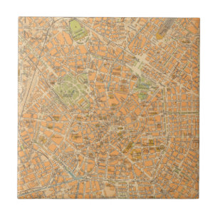 Pianta di Milano - Kaart van Milaan, Italië Tegeltje