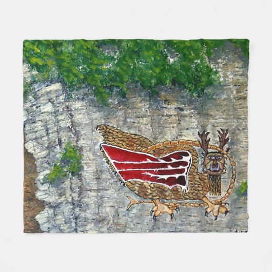 Piasa Bird Illinois Native American Legend Fleece (Voorkant (Horizontaal))
