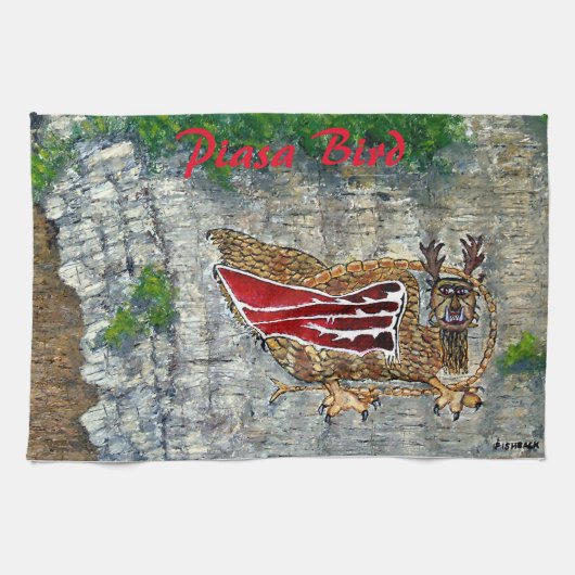 Piasa Bird Illinois Native American Legend Theedoek (Horizontaal)