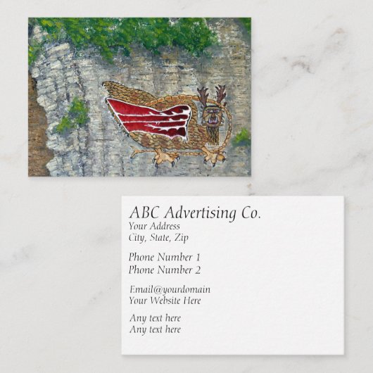 Piasa Bird Illinois Native American Legend Visitekaartje (Voorkant / Achterkant)