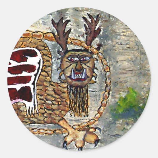 Piasa Bird Native American Legend Classic Round St Ronde Sticker (Voorkant)