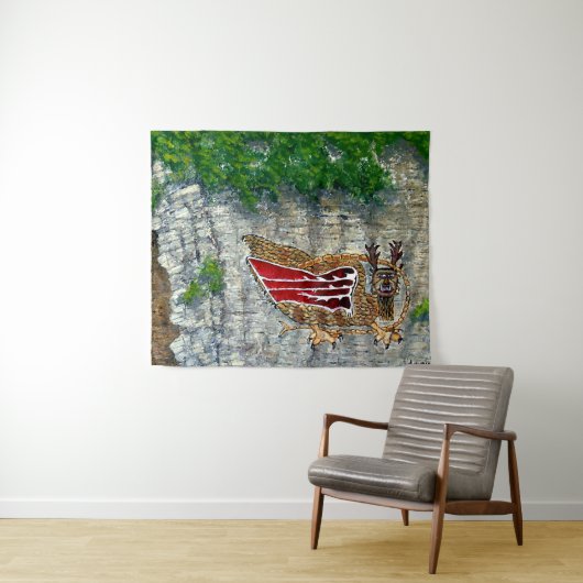 Piasa vogel Illinois indiaanse legende Wandkleed (In Situ (horizontaal))