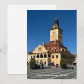 Piata Sfatului, Brasov, Roemenië, over een Feestdagenkaart (Voorkant / Achterkant)