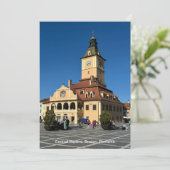 Piata Sfatului, Brasov, Roemenië, over een Feestdagenkaart (Staand voorkant)