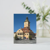 Piata Sfatului, Brasov, Roemenië, over een Feestdagenkaart (Staand voorkant)