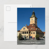 Piata Sfatului, Brasov, Roemenië, over een Feestdagenkaart (Voorkant / Achterkant)