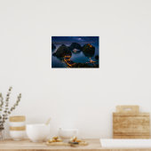 Piaynemo Night Starry Sky Raja Ampat Galaxy Art Poster (Keuken)