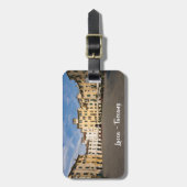 Piazza Anfiteatro plein in Lucca - Toscane, Italië Bagagelabel (Voorkant verticaal)