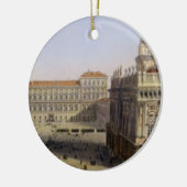 Piazza Castello, Turijn, gegraveerd door F. Citter Keramisch Ornament (Links)