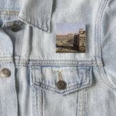 Piazza Castello, Turijn, gegraveerd door F. Citter Vierkante Button 5,1 Cm (In situ)