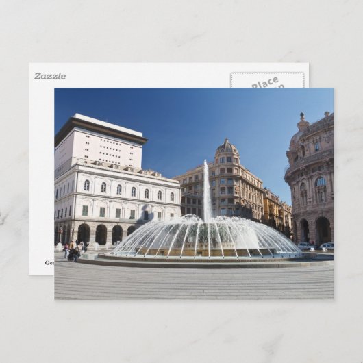 Piazza de Ferrari, Genova Briefkaart (Voorkant / Achterkant)