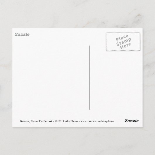 Piazza de Ferrari, Genova Briefkaart (Achterkant)