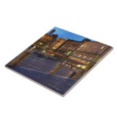 Piazza Del Campo bij de schemering, Siena. Tegeltje (Zijkant)