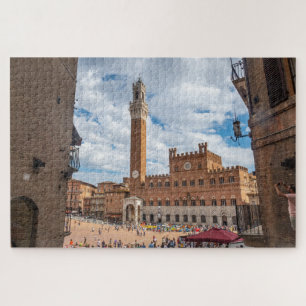 Piazza del Campo in Siena, Toscane, Italië Legpuzzel