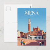 Piazza del Campo Italië Briefkaart (Voorkant / Achterkant)