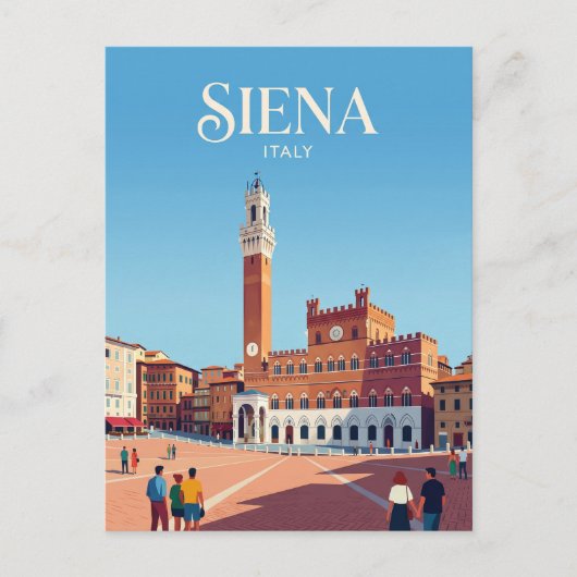 Piazza del Campo Italië Briefkaart (Voorkant)