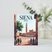 Piazza del Campo Italië Briefkaart (Staand voorkant)