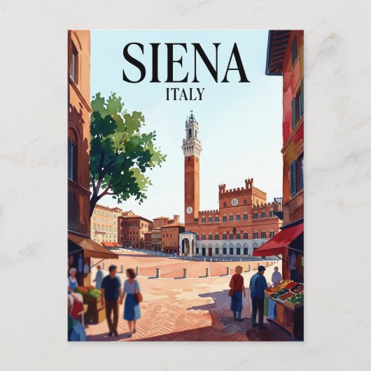 Piazza del Campo Italië Briefkaart (Voorkant)