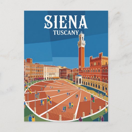 Piazza del Campo Italië Briefkaart (Voorkant)