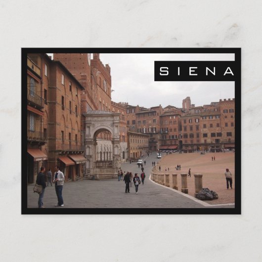 Piazza del Campo, Siena black frame postcard Briefkaart (Voorkant)