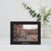 Piazza del Campo, Siena Black text briefkaart (Staand voorkant)