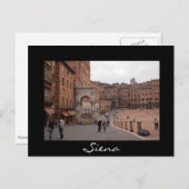 Piazza del Campo, Siena Black text briefkaart (Voorkant / Achterkant)