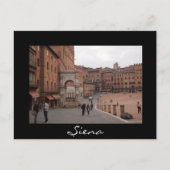 Piazza del Campo, Siena Black text briefkaart (Voorkant)