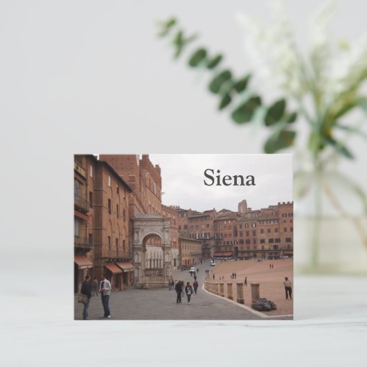 Piazza del Campo, Siena text briefkaart (Staand voorkant)
