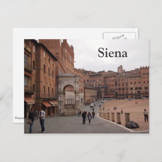 Piazza del Campo, Siena text briefkaart (Voorkant / Achterkant)