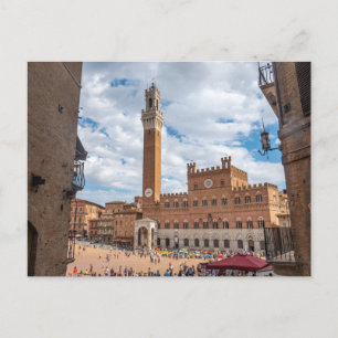 Piazza del Campo, Siena, Toscane, Italië Briefkaar Briefkaart