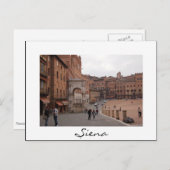Piazza del Campo, Siena white border text briefkaa Briefkaart (Voorkant / Achterkant)