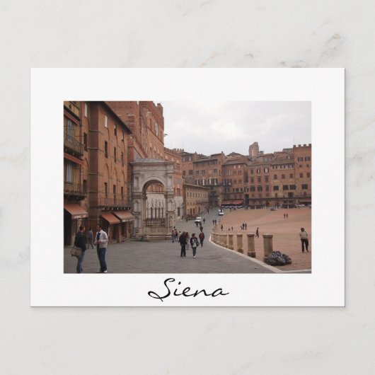 Piazza del Campo, Siena white border text briefkaa Briefkaart (Voorkant)