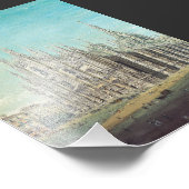 Piazza del Duomo in Milaan door Carlo Bossoli Foto Afdruk (Hoek)