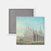 Piazza del Duomo in Milaan door Carlo Bossoli Magneet (Voorkant / Achterkant)